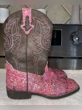 Roper Silver Glitter Little Kids Boot Label
